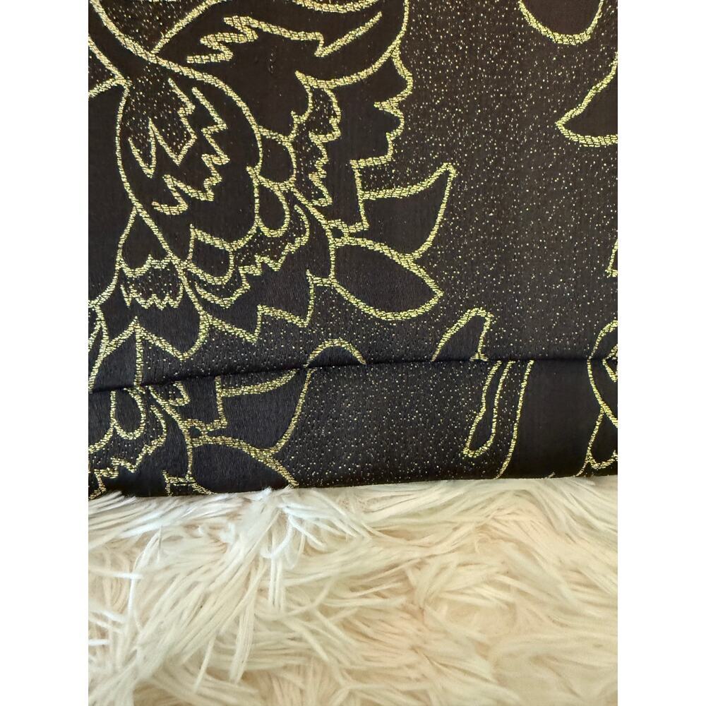 Terramina Brown Material Gold Metallic Embroidery Floral Pattern Envelope Purse - Picture 8 of 9